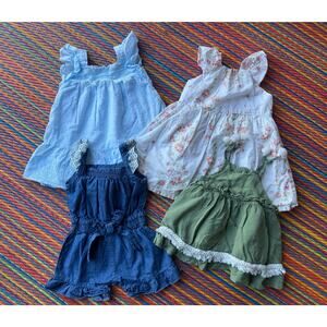 Toddler Girl Dress & Romper Bundle, Size 18 Months – 4pc